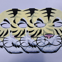 Masque facial en tissu en gros, motif animal de dessin animé Tigre, design amusant et mignon, hydratant, en tissu végétal, contrôle du sébum, logo personnalisé