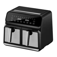 GIAYOL New HOT 2400W 2800W 8L 9L 10L Friteuse à double panier avec deux zones de cuisson Friteuse à air double zone à contrôle séparé 5L et 5L