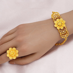 サウジアラビアのゴールドジュエリーセット女性のゴールドメッキ卸売イタリアのゴールドジュエリーセット - Product Image 6