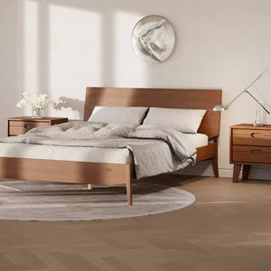 आधुनिक लक्जरी बिस्तर के लिए स्मार्ट बेडरूम फर्निचर फ्रेम रानी आकार के ठोस लकड़ी बिस्तर और वयस्क के लिए होटल - Product Image 5
