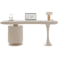 Escritorio de madera maciza de estilo crema de alta calidad, pequeño diseño moderno de lujo ligero francés para el hogar con características de forma especial