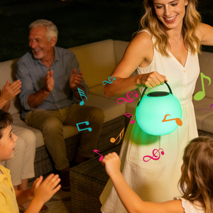 Lampes décoratives LED RGB portables, haut-parleur, lampe de nuit avec charge USB, étanche IP65 pour l'extérieur, la maison, lumière musicale multicolore - Product Image 2