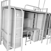 Vente en gros de lits superposés intégrés avec cadre en fer pour dortoir étudiant armoire fabriquée pour le confort et la commodité