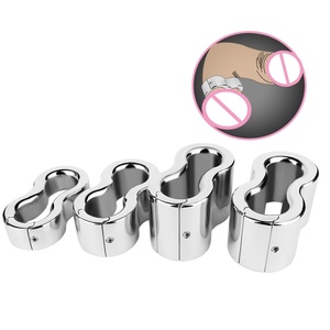 Anillo para Pene de Acero Inoxidable, Anillo para Pene con Peso Escrotal Grueso, Diseño Circular Liso, Dispositivo de Bondage Fetichista SM - Product Image 1