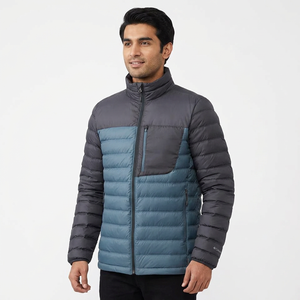 Veste d'hiver matelassée pour homme de haute qualité, col montant, poche avant longue, logo personnalisé imprimé, design fin à bulles, enduite pour - Product Image 1