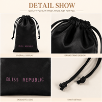 Pochette personnalisée en polyester avec cordon de serrage, sac d'emballage cadeau pour bijoux, impression de logo, pochette de rangement promotionnelle en tissu