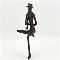 Sculpture de trombone en fonte élégante, abstraite, représentant un musicien, ornement souvenir, décoration artisanale pour la maison, le bureau et le bureau d'ordinateur