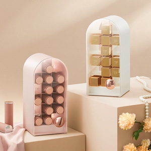 Cosmetic Storage Box With Drawers Transparent Dustproof Large Capacity Modern Minimalist Design For Lipstick Makeup Organization - Product Image 1