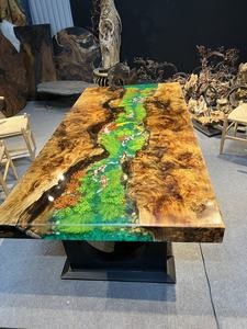 Natural <b>Walnut</b> Slab Crystal Clear Epoxy Resin <b>Table</b> Top with 3D Goldfish Inlay Modern Conference Meeting Desk Dining Room <b>Table</b> - Product Image 2
