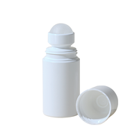Flacon roll-on en plastique PP blanc recyclable de 30 ml et 60 ml avec bouchon à vis, impression personnalisée pour emballage cosmétique anti-transpirant