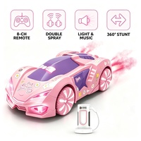 Voiture RC Stunt EPT Rose 2.4G 8CH pour Filles, Voiture Télécommandée à Double Pulvérisation avec Lumières et Musique, Nouvelle Voiture Jouet RC Énergétique pour Enfants