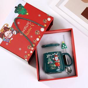 Tasses à thé et soucoupes en porcelaine de luxe avec motif de Père Noël en céramique, tasses à café promotionnelles pour cadeaux de Noël - Product Image 6