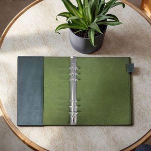 Agenda de Cuero Genuino A5 con 6 Anillas, Recargable, Funda para Cuaderno, Diario de Viajero, Cuaderno de Bocetos, Portaplumas, Regalos de Bienvenida - Product Image 4