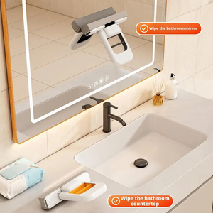 Mini Mop Pieghevole da Tavolo Durevole, Portatile con Sistema di Strizzatura Automatica a Spinta e Trazione, per Pulizia a Umido/Asciutto di Finestre, Auto e WC - Product Image 3