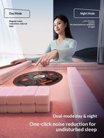 Table de mahjong pliable automatique à 4 sorties avec roulettes, machine à mélanger les jetons silencieuse, nappe rose, table de jeu pour la maison
