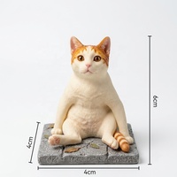 Figurine en résine de chat tigré orange réaliste personnalisée en gros, chaton amusant assis, statue animale pour la décoration de la maison, du jardin et du bureau