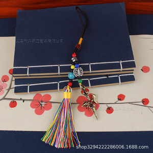Ciondolo in Metallo Colorato Intagliato Stile Tibetano Dintong con Vajra e Campana, Nove <span class=keywords><strong>Palazzi</strong></span>, Otto Trigrammi, Mantra a Sei Caratteri - Product Image 3