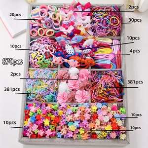 Kit de Pulseras de Goma DIY para Niñas, Manualidades para Fiestas de Cumpleaños, 28 Colores, Cuentas y Dijes, Organizador de 3 Capas, Estilo de Combinación de Colores - Product Image 2