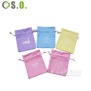 Emballage cadeau de luxe, logo, pochette souple, bijoux, sac en velours personnalisé avec cordon de serrage - Product Image 5