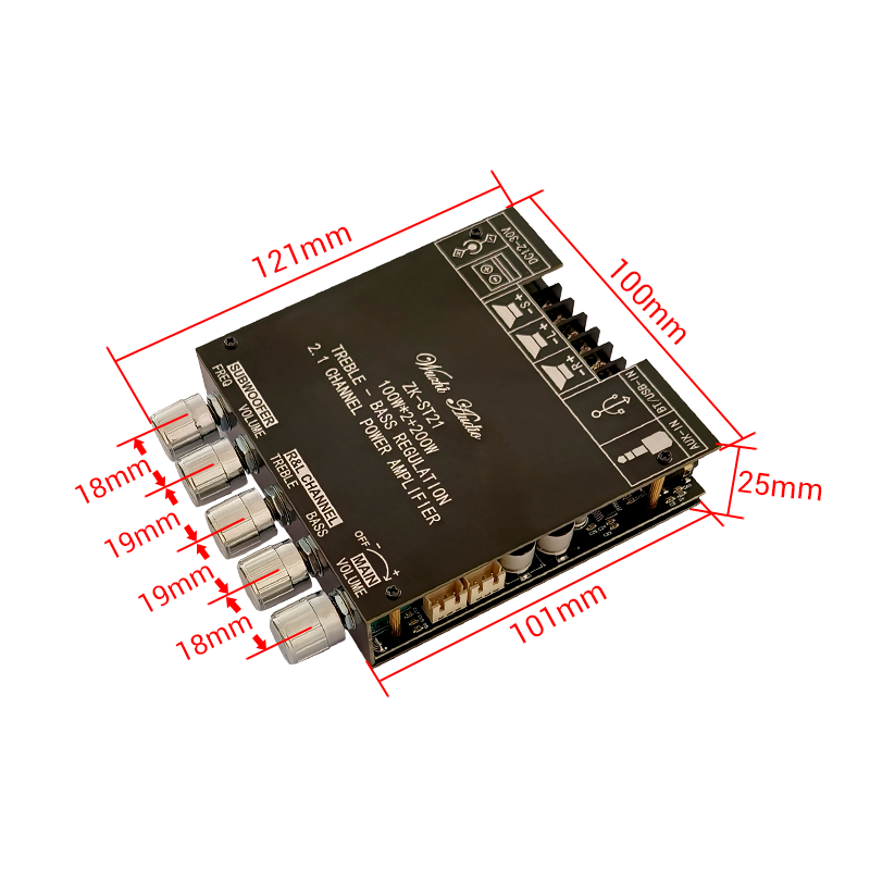 thumbnail image 2 of ZK-ST21 TPA3221 Bluetooth Power Amplifier Board With Subwoofer 2 of 10
