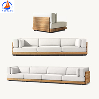 Nouvel arrivage best-seller canapé plat contemporain en bois de teck ratam jardin mobilier d'extérieur ensemble