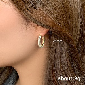 Hoop Ear <b>Cuff</b> for Women Sparkling Stone Lattice Pattern Fashion Ear Jewelry - Product Image 4