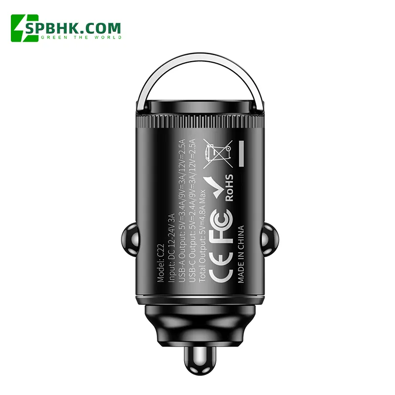 Type-C Ports USB PD27W Charger Car Charger Pull Ring Fast Charging Adapter for Cell Phone Laptop