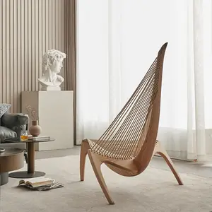 Designer Model Scandinavian Solid Wood Sailing Chair Art Creative Leisure Sofa Chair Recliner Harp Chair