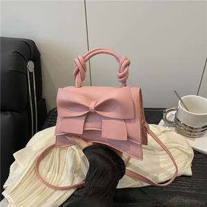 Bolso de Hombro Pequeño Cuadrado de <span class=keywords><strong>Color</strong></span> Sólido, Estilo Casual con Lazo, para Mujer, Otoño - Product Image 3