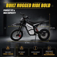 Moto électrique haute vitesse Sykeruns X5 3000W pour adultes, E-Moto tout-terrain pour activités cross-country, type Dirt Bike pour adultes