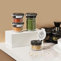 Organizador Giratorio de Especias de Acero Inoxidable 360° con Juego de Frascos de Vidrio de Doble Apertura para Condimentos, para Despensa