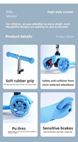 Trottinette d'extérieur portable personnalisable à 3 roues en polyuréthane et nylon pour enfants de 3 à 6 ans, avec cadre en aluminium réglable en hauteur et propulsion à une seule patte