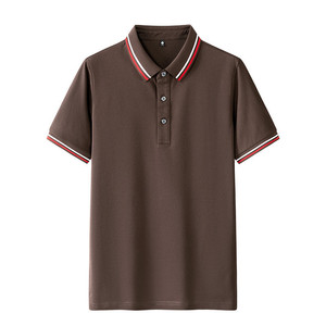 Polo Shirt Men Short Sleeve Solid Color Cotton Quick Dry Workwear Daily Wear Uniform Custom Logo <b>Printing</b> - Product Image 2