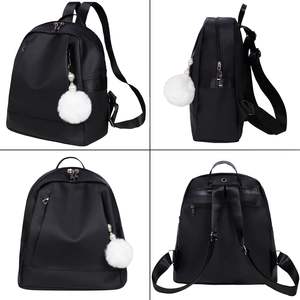 WZCZZHA Mini <span class=keywords><strong>sac</strong></span> à <span class=keywords><strong>dos</strong></span> <span class=keywords><strong>chic</strong></span> pour femmes avec fermeture à glissière <span class=keywords><strong>Sac</strong></span> à <span class=keywords><strong>dos</strong></span> de voyage noir minimaliste avec doublure en polyester - Product Image 2