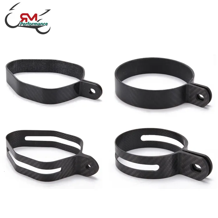 Universal Motorcycle Exhaust Pipe Muffler Escape Carbon Fiber Holder Clamp Fixed Ring Support Bracket Round 89mm Hexagon Exhaust