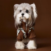 Vêtements de luxe élégants et respirants en polyester rayé pour chien, parfaits pour l'automne – Tenue chaude et lavable pour l'extérieur pour Schnauzer et Bichon