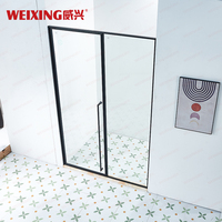 Weixing Factory Direct Charnière de cabine de douche Noir mat 304 Porte de douche en verre trempé encadrée en acier inoxydable