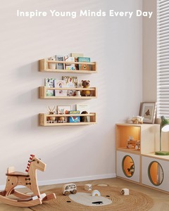 Estantes Flotantes de Madera Natural para Pared, Estantes para Libros, Estantes Flotantes Rústicos de Madera Natural, Estante Organizador para Especias de Cocina - Product Image 3