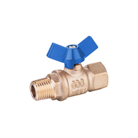 Robinet à bille en acier au carbone Manuel Eau OEM pour système de chauffage et de plomberie Filetage parallèle NPT Poignée papillon compacte PN25