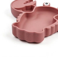 Assiette pour bébé en silicone de qualité alimentaire sans BPA, motif homard de dessin animé, prix d'usine, avec ventouse souple pour enfants