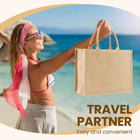 Sacs fourre-tout personnalisés en toile de jute imprimée, écologiques, grands sacs de courses pliables en lin et jute, vente en gros pour cadeaux