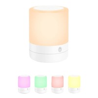 Lampu Malam LED Silinder Pintar Pelindung Mata untuk di Samping Tempat Tidur, Lampu Kamar Tidur Berubah Warna dengan Sensor Gerak Ambient