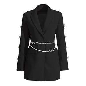 A7727 giacca invernale da donna rosa <span class=keywords><strong>fucsia</strong></span> nera classico blazer e <span class=keywords><strong>cappotto</strong></span> da donna a maniche lunghe - Product Image 5