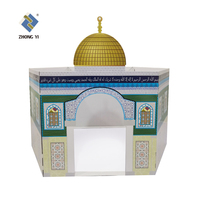 Vente chaude Dessiner Carton Ondulé Prier Maison Éducatif Papier Maison En Carton Mosquée Playhouses Pour Enfants