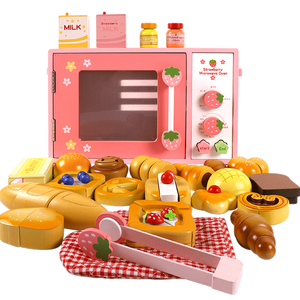 Jouets de coupe de cuisinière, jeu de rôle de Simulation de cuisine, four à pain en <span class=keywords><strong>bois</strong></span> rose, <span class=keywords><strong>jouet</strong></span> pour enfants, cadeau - Product Image 1