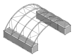 Baosheng 60x40 m Dôme à <span class=keywords><strong>double</strong></span> treillis robuste, bâche en PVC imperméable, anti-UV et indéchirable pour entrepôt temporaire - Product Image 2