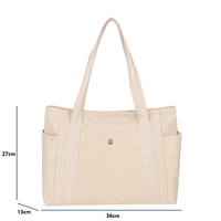 Sac à bandoulière minimaliste polyvalent de grande capacité de couleur unie Sac fourre-tout en toile écologique
