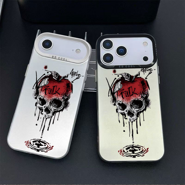 OEM Custom Factory UV Print Skull Scary Horror TPU+PC Shockproof Anti-Fingerprint Mobile Phone Case for 11-17 Pro Max
