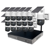 16-Kanal-Funksystem mit Solarstrom 3W 7500mA Akku WLAN Kamera 16-Kanal NVR Kit PTZ-Kamera CCTV-System