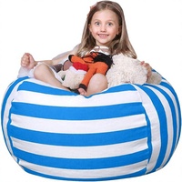 Housse de pouf de rangement pour enfants, rembourrable, avec fermeture éclair, pour organiser les jouets en peluche, grande taille, en toile de coton premium, sans rembourrage